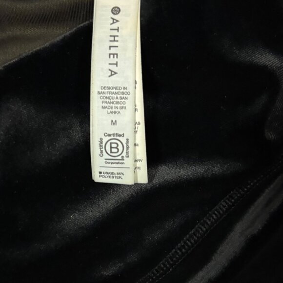 Athleta Elation Velvet Tight Leggings Size M Black Womens Activewear - Picture 10 of 10